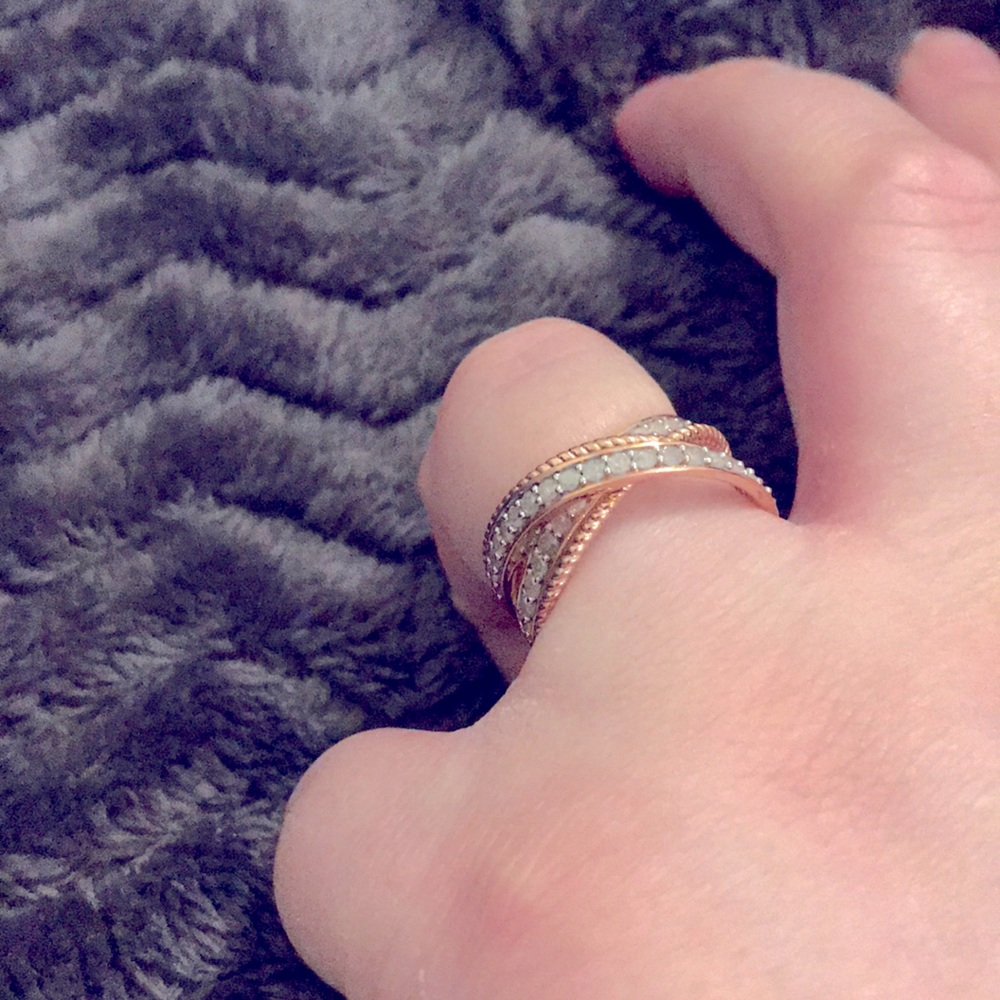 Engild Genuine Round White Diamonds in Rose Gold
